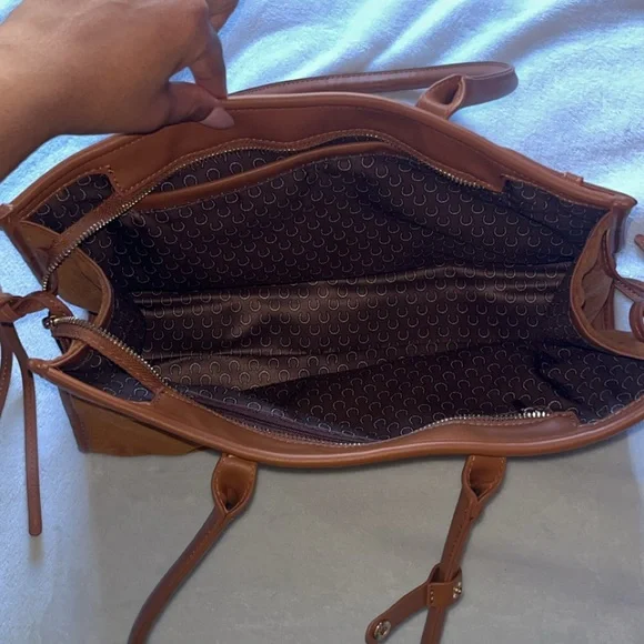 SOLD Brown Leather/Suede Western Satchel Shoulder Bag - Picture 3 of 3